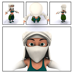 arab female character 3d 3ds