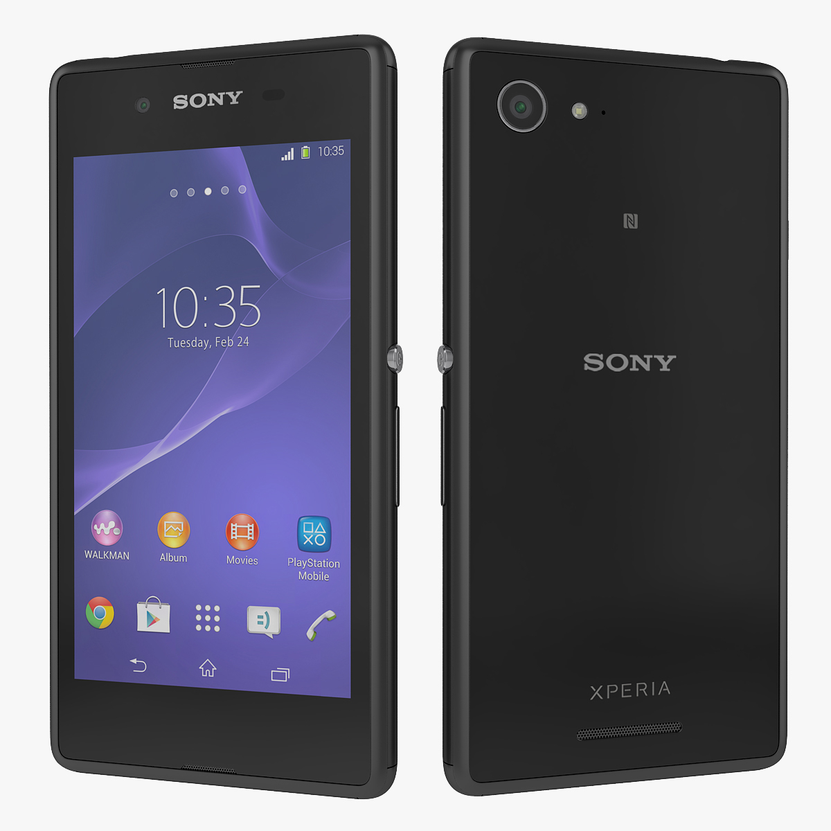 3d model sony xperia e3 black