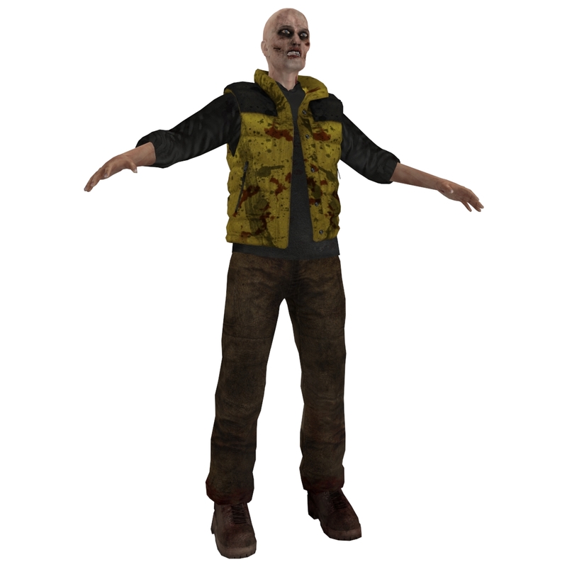 pack rigged zombies 3d model