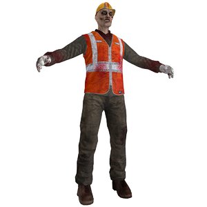 3d worker zombie model