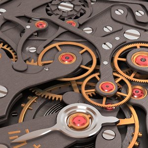 watch mechanism 3d model