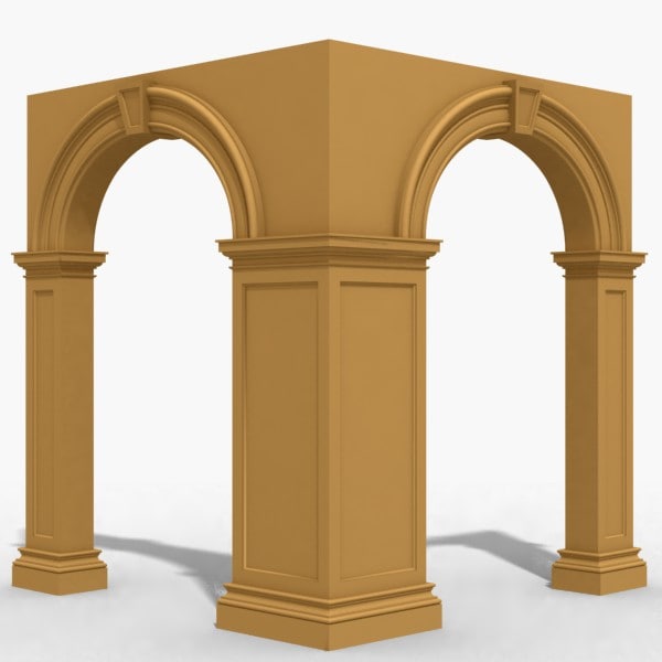 3d model of arch archway wall