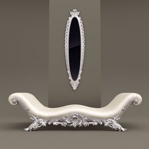 3d model belloni chaiselove mirror couch