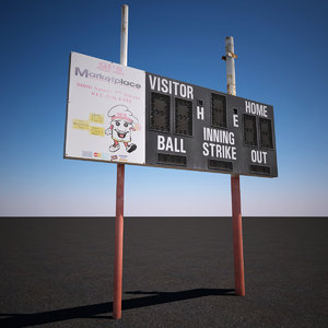 3d baseball scoreboard
