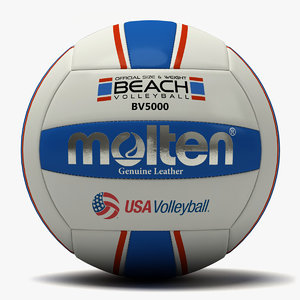 3d molten beach usa volleyball model