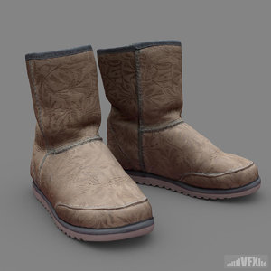 3d sheepskin boots model