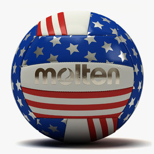 molten usa flag volleyball 3d dxf