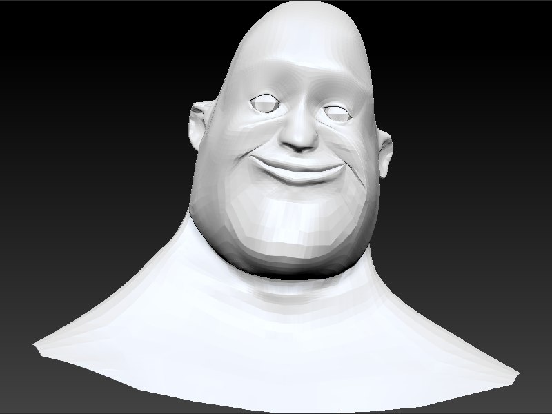 bust cartoon 3d obj