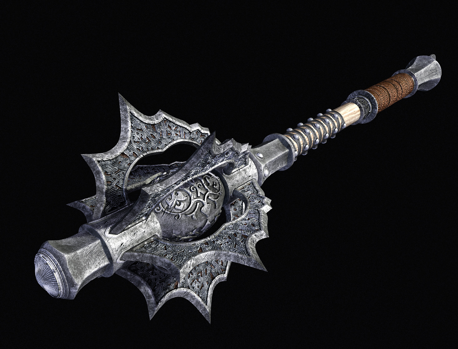 flanged mace 3d