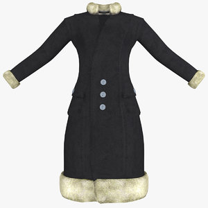 3ds max womens black coat