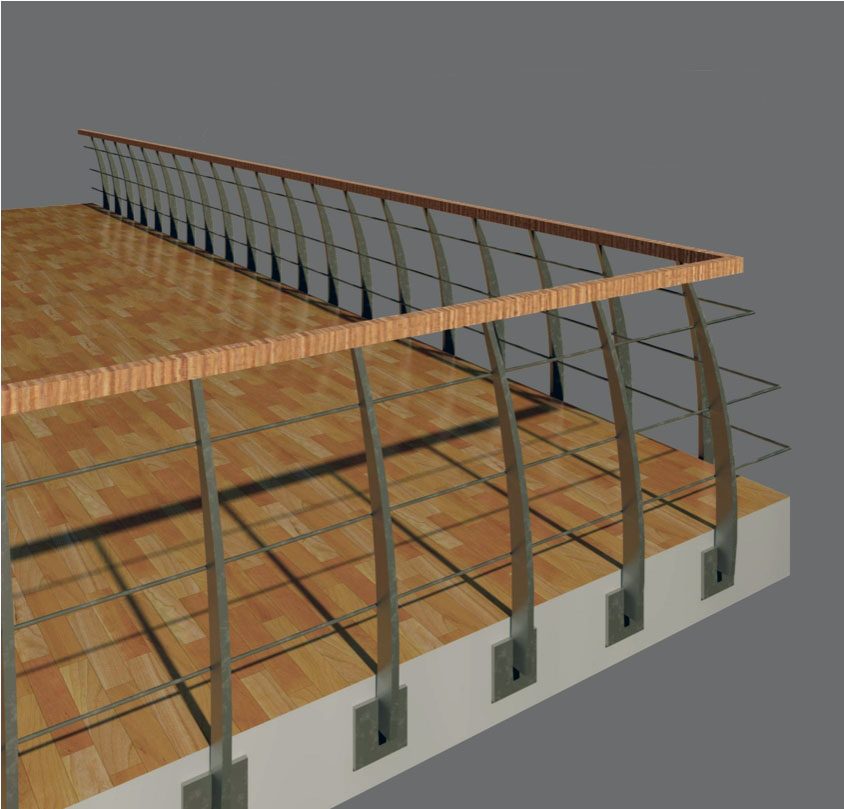 Rvt Curved Stainless Steel Balustrades