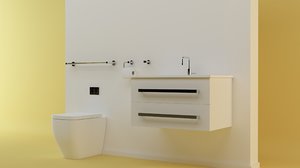 toilet set 3d model