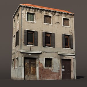 3d building exterior modeled model