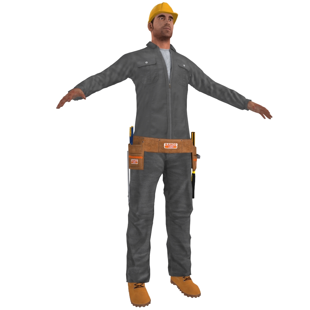 3d Model Rigged Worker Biped Man