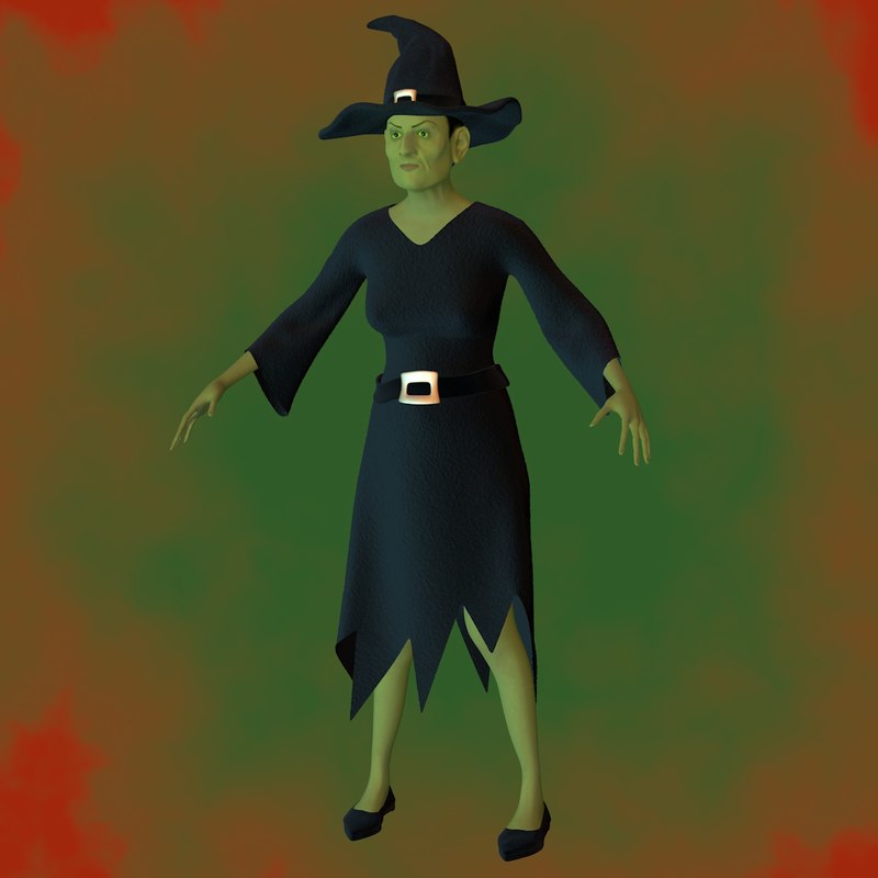 3d female character witch model