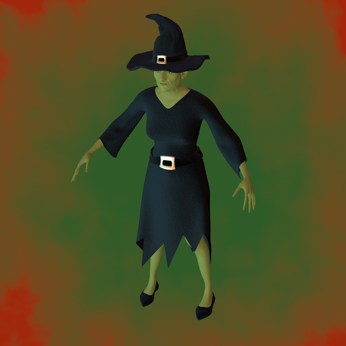 3d female character witch model