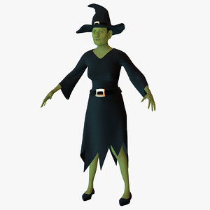 3d female character witch model