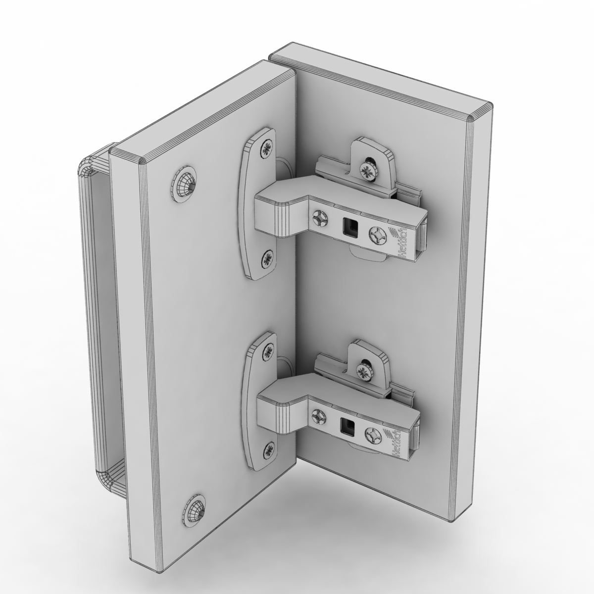 3d hettich inset cup hinges model