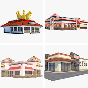 3d fast food restaurant model