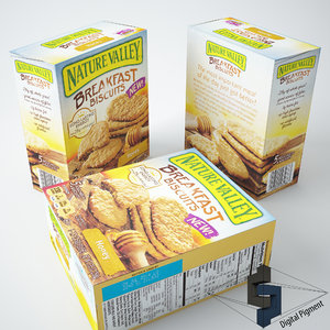 3d model nature valley biscuits