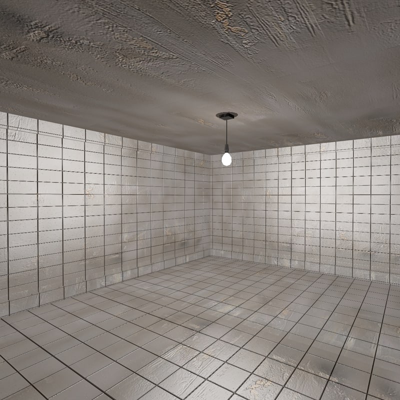 dirty tiled room 2 3d model