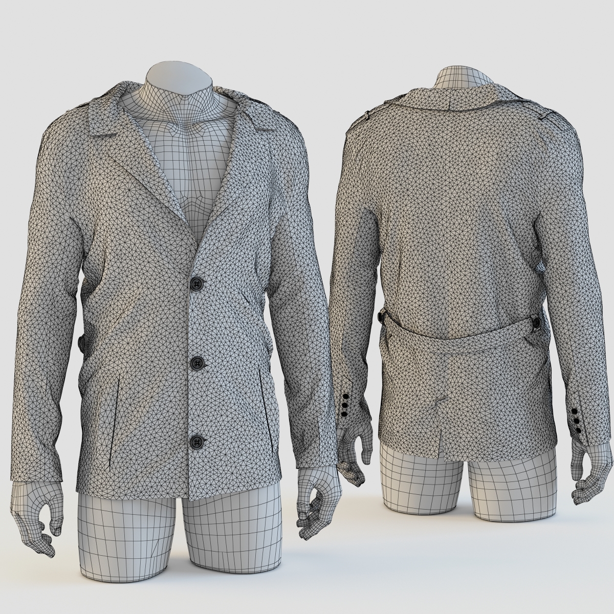 3d model corduroy jacket mannequin