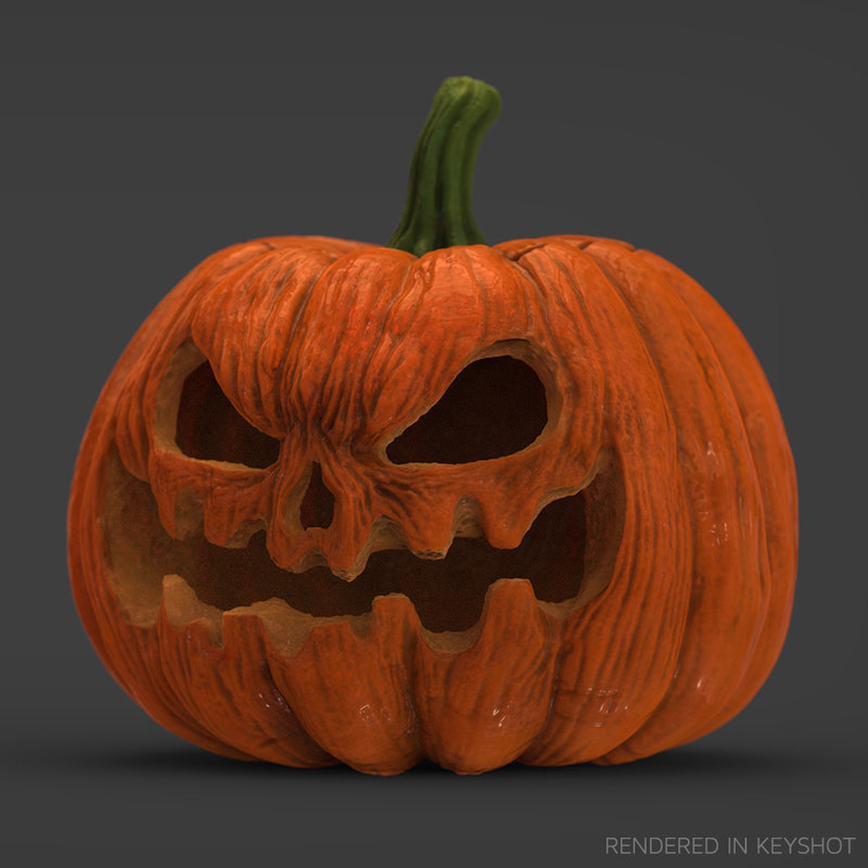 halloween pumpkin realistic 3d obj