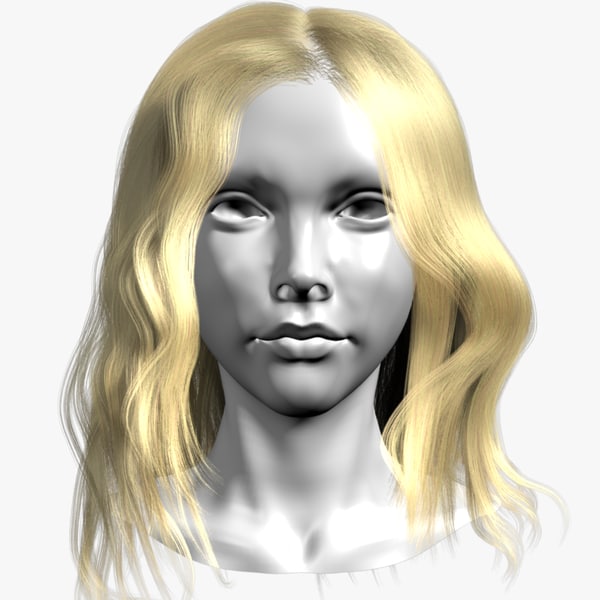 3d style head female model