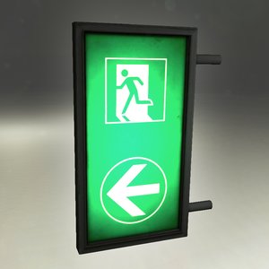 exit sign 3d model