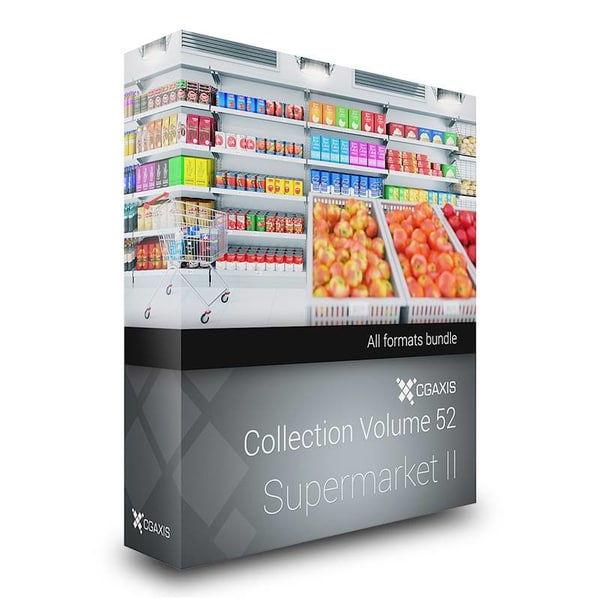 3d shop supermarket cgaxis volume model