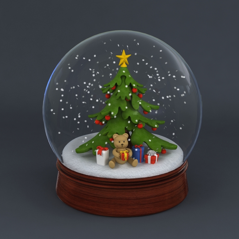 snowglobe snow globe 3d max