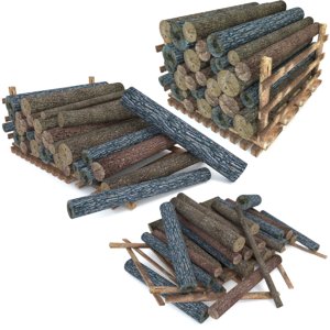 3d model wood log