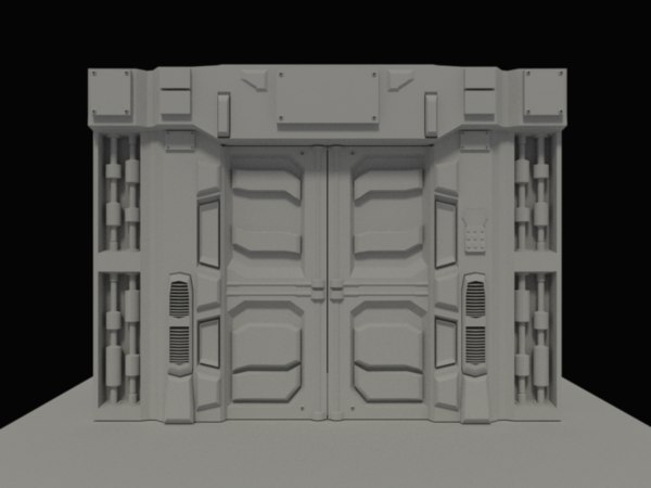 3d model of science fiction door