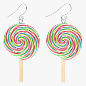 lollipop earrings 3d model