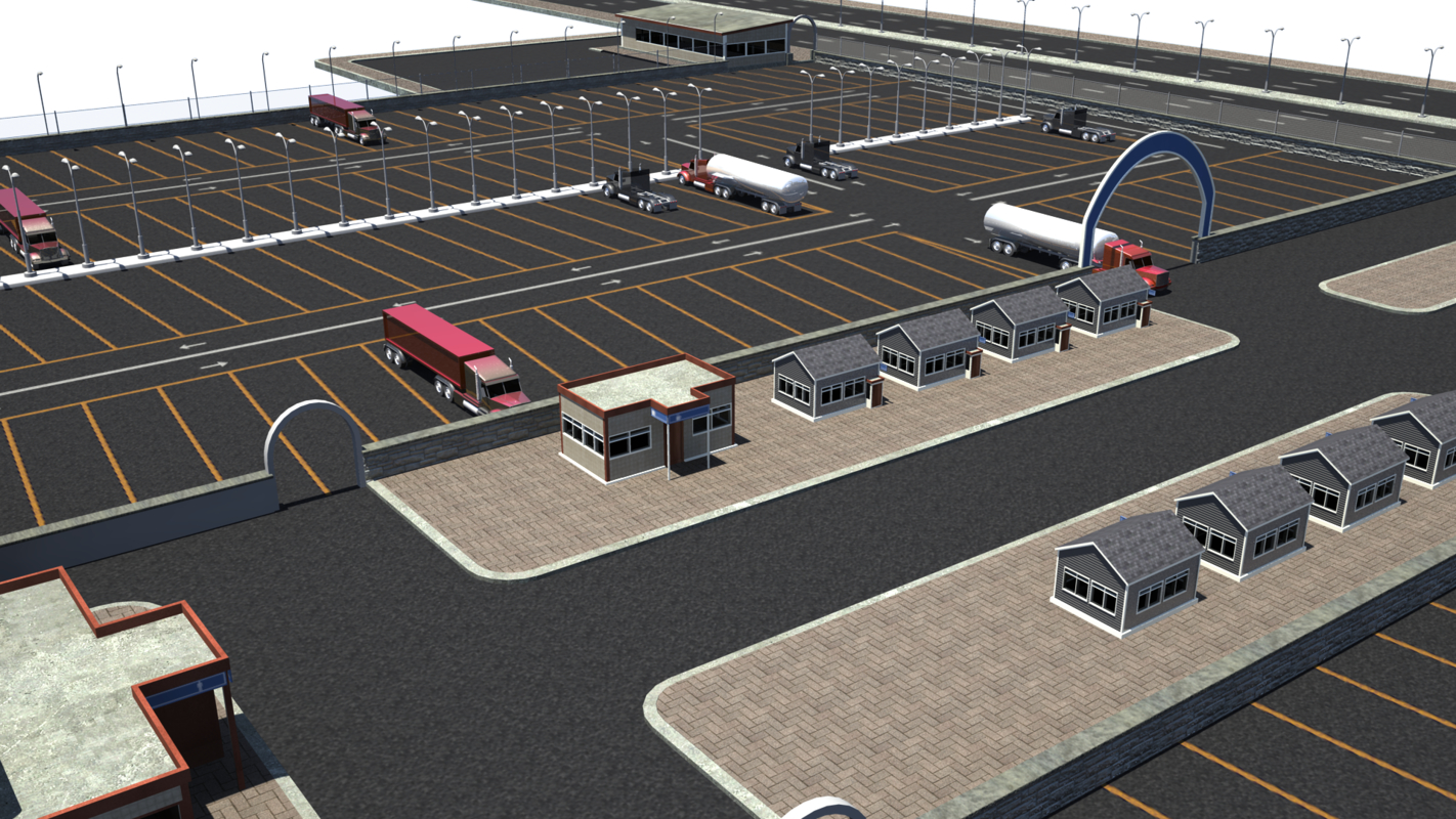 3d truck parking space model