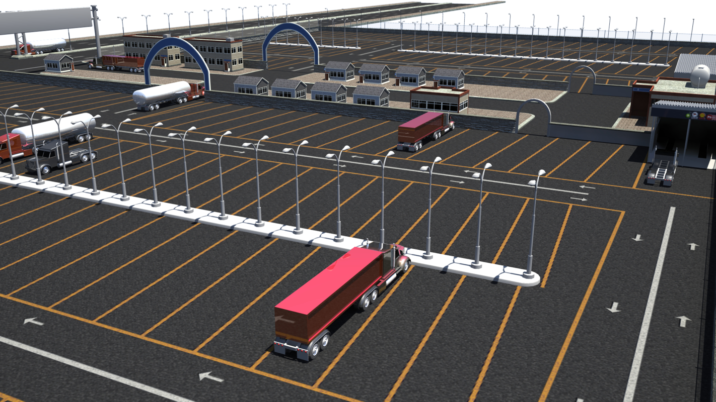 3d truck parking space model