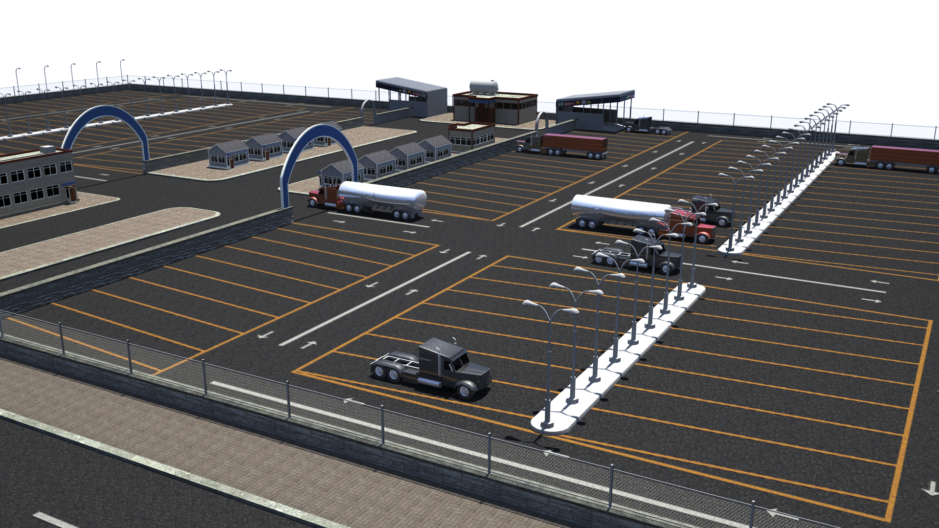 3d truck parking space model