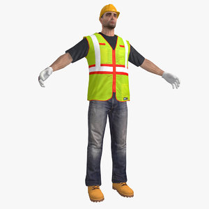 3d model construction character male
