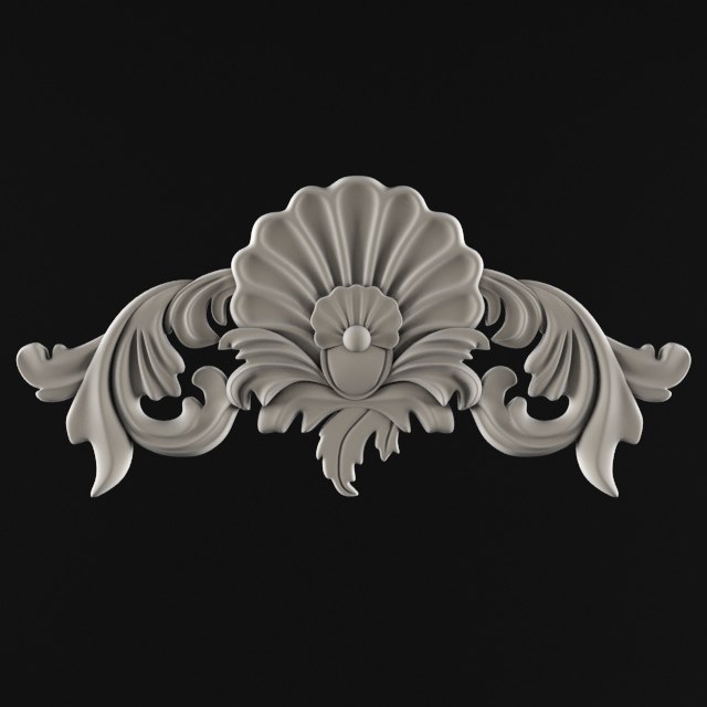 3d ornament cartouches plaster model