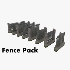 3d model modular fence pack