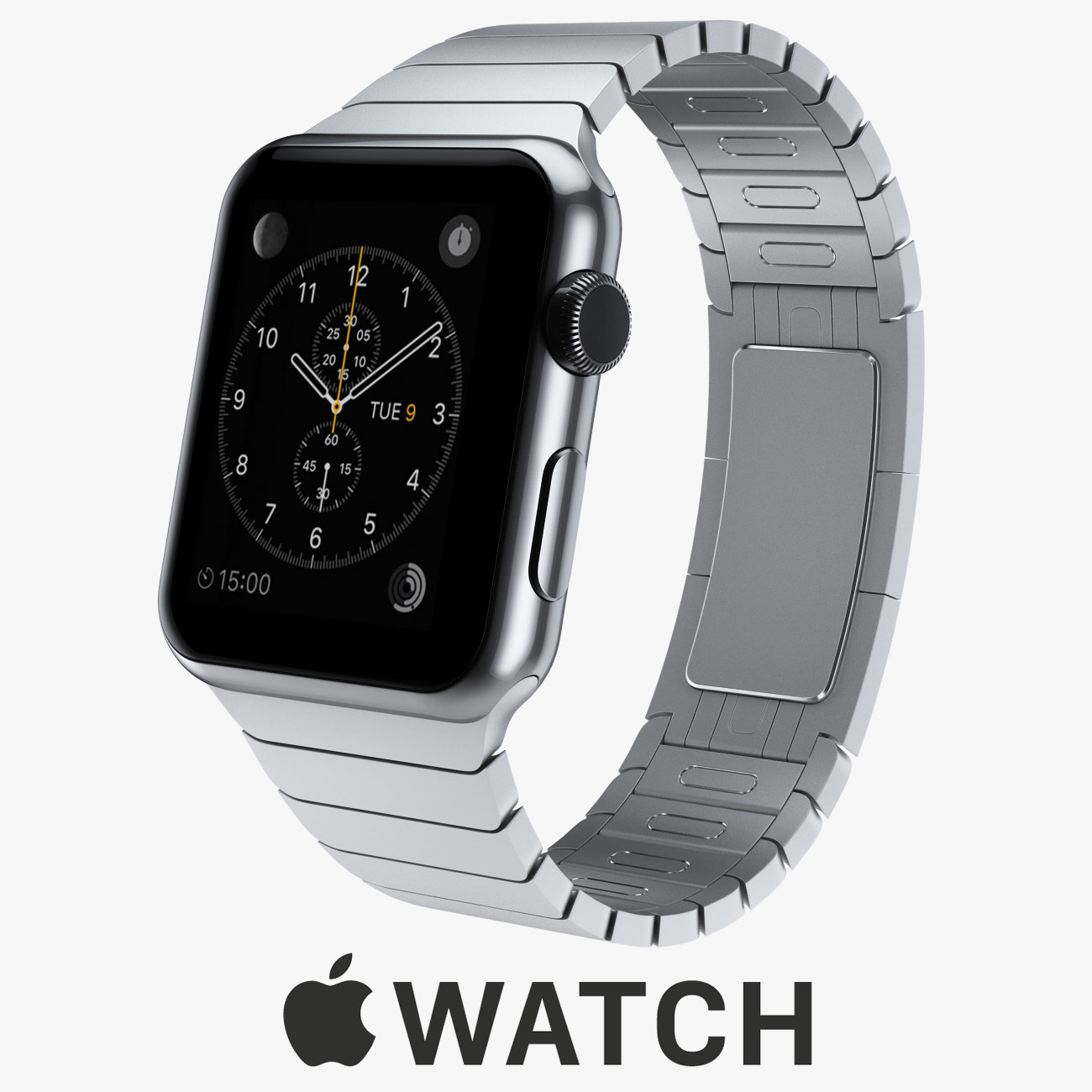 apple watch 42mm stainless steel 3d model