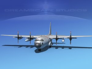 3d cargo lockheed c-130 hercules air model