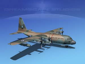 cargo lockheed c-130 hercules air 3d model