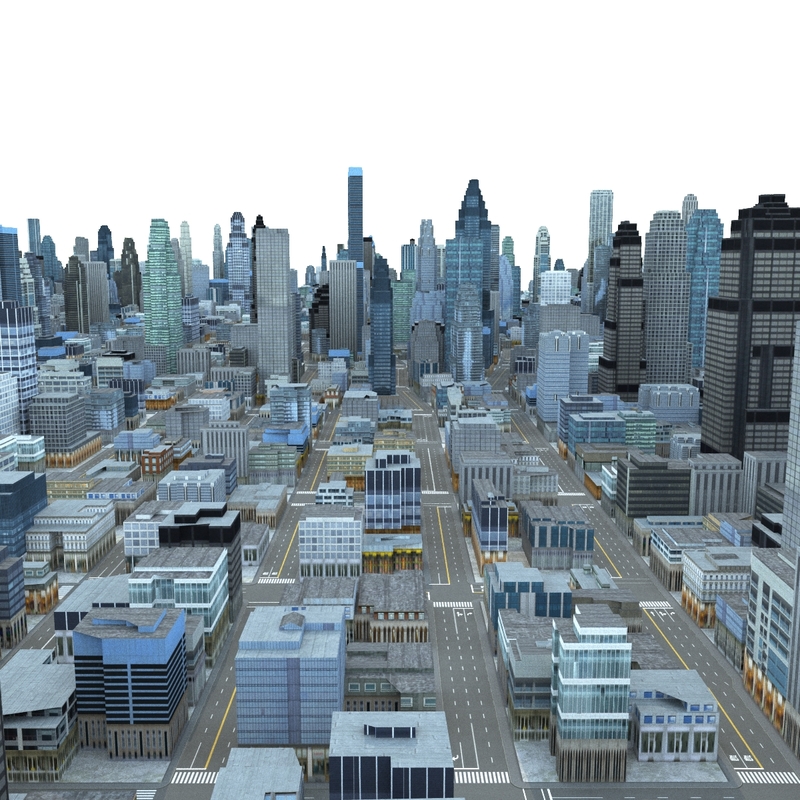 cityscape scene highrise 3d max