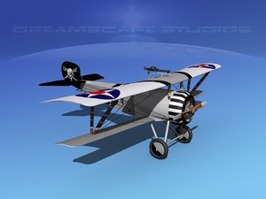 3d model high-poly nieuport 17 fighter aircraft
