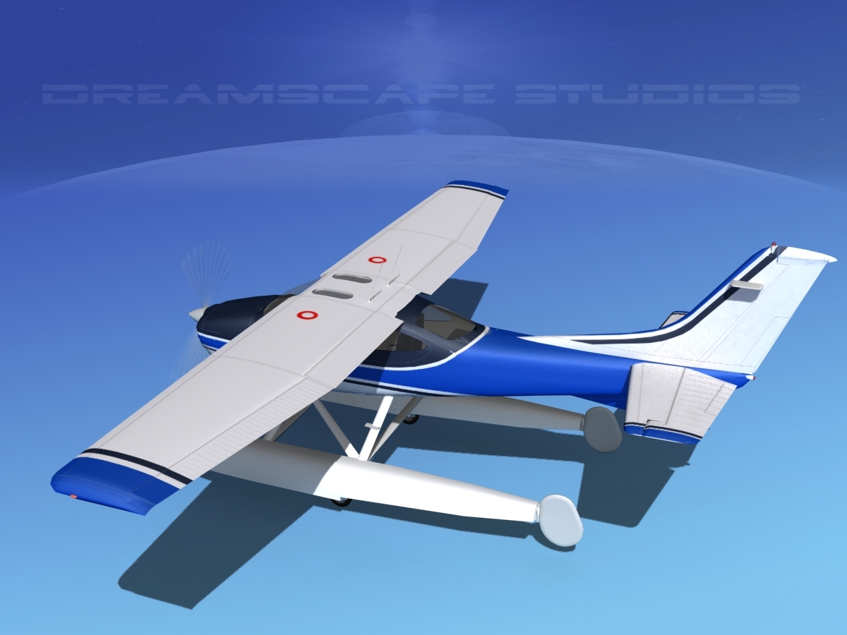 塞斯纳182 skylane水上飞机v073d模型