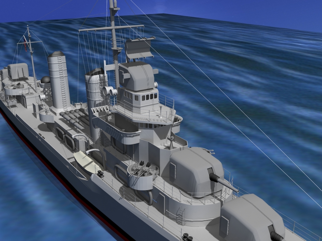 Benson Class Destroyer USS Woodworth DD460 3D-Modell - TurboSquid 860214