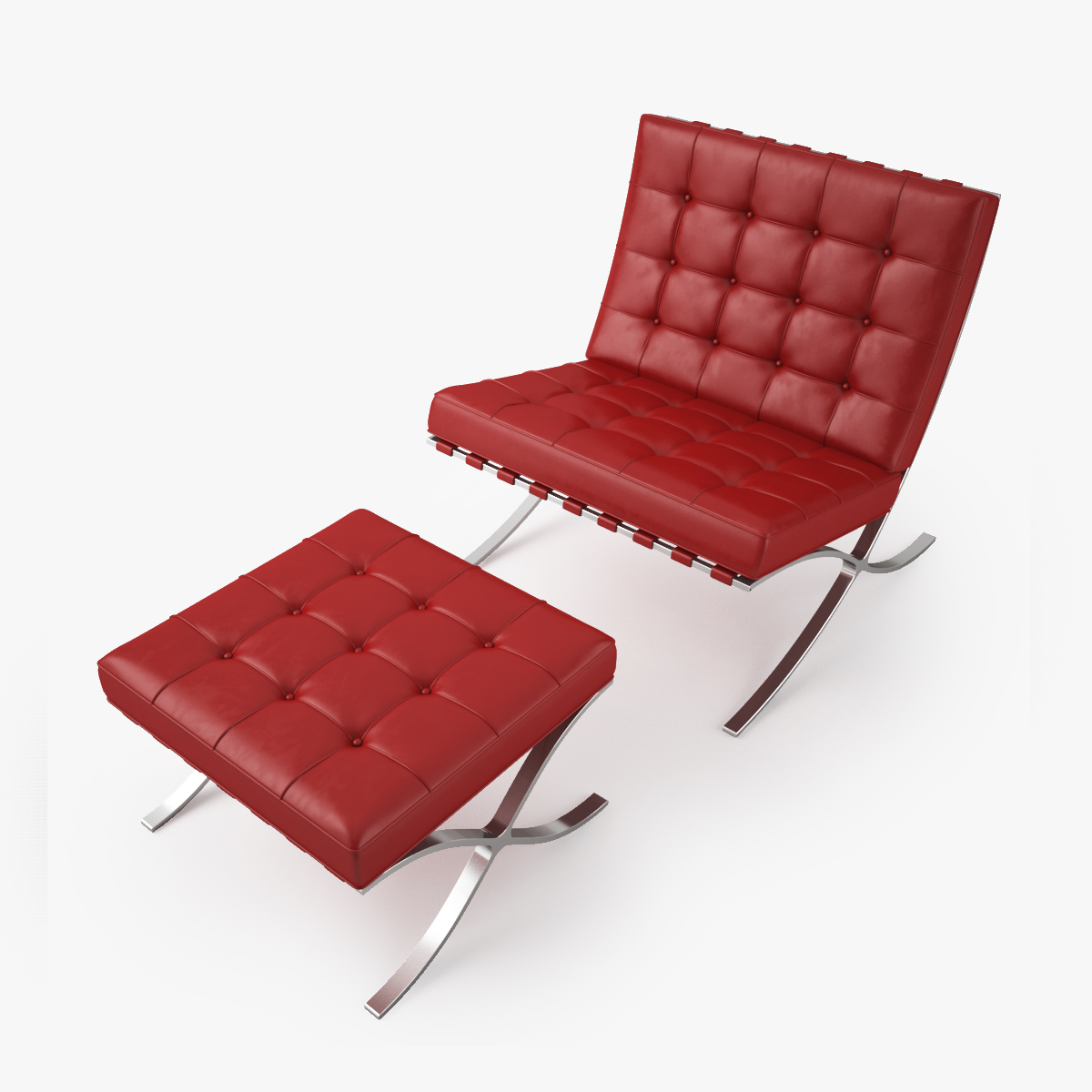 knoll barcelona chair 3d model