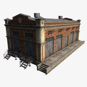 brick building 3d model