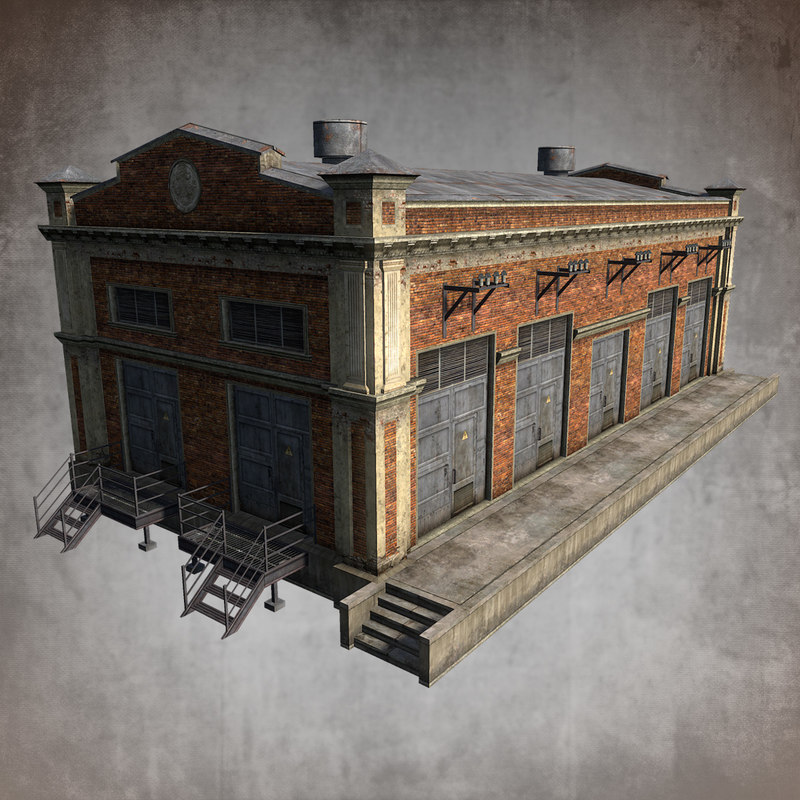 brick building 3d model